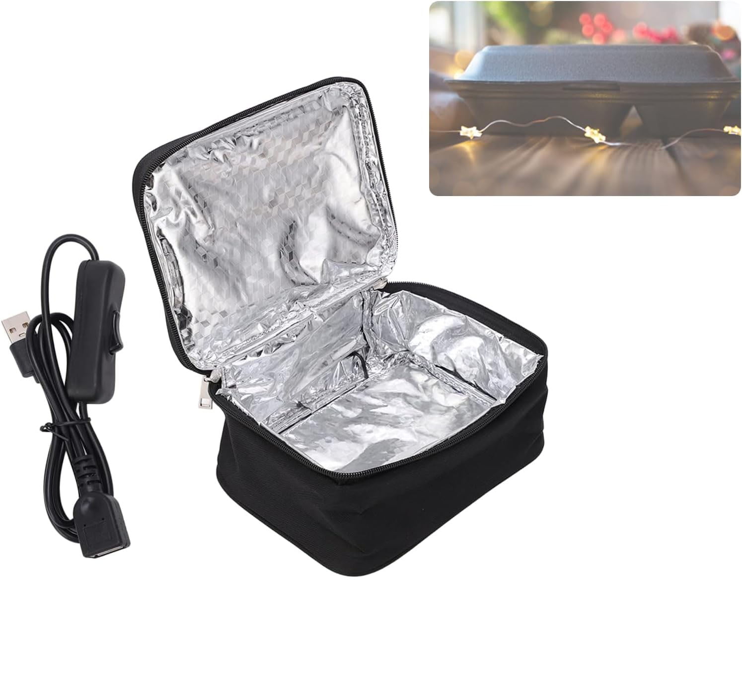 Portable Lunch Boxes Warmer, 20 x 15.5 x 8cm Slowly Heating Portable