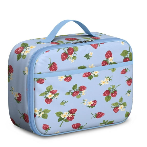 Portable Lunch Pouch Lunch Bags for Women Men, Strawberry Fruit Insulated Cooler Reusable Cute Lunch Containers Adults Leak Proof Small Lunch Tote Bags for Picnic Outdoor and Beach