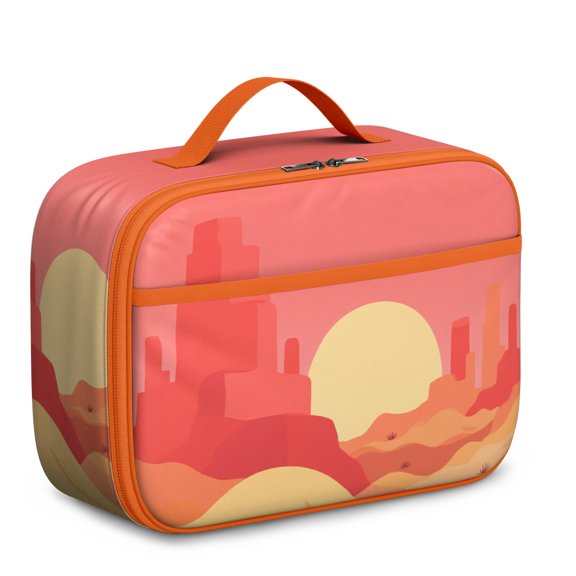 Portable Lunch Pouch Lunch Bags for Women Men, Cactus Desert Strap Lunch Bag Adults Leak Proof Small Lunch Tote Bags for Picnic Outdoor and Beach