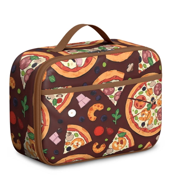 Portable Lunch Pouch Lunch Bags for Women Men, Pizza _ Women Cooler Bag Adults Leak Proof Small Lunch Tote Bags for Beach Outings Family Outings