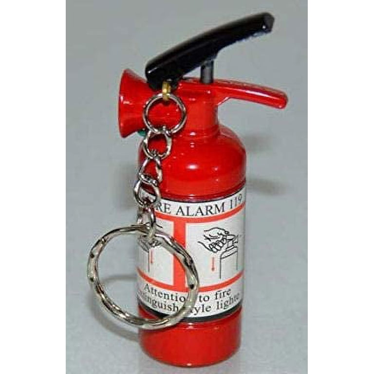 Portable Luxury Fire Extinguisher Key Chain Design Shaped Portable Butane Flame Gas Cigarette Windproof Refillable Lighter (gd-1339, Free CAR sticky