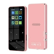 Portable MP3 Player, TFT Touch Bluetooth Walkman, 1.8-Inch Full Touch Screen Walkman(Pink No Card)
