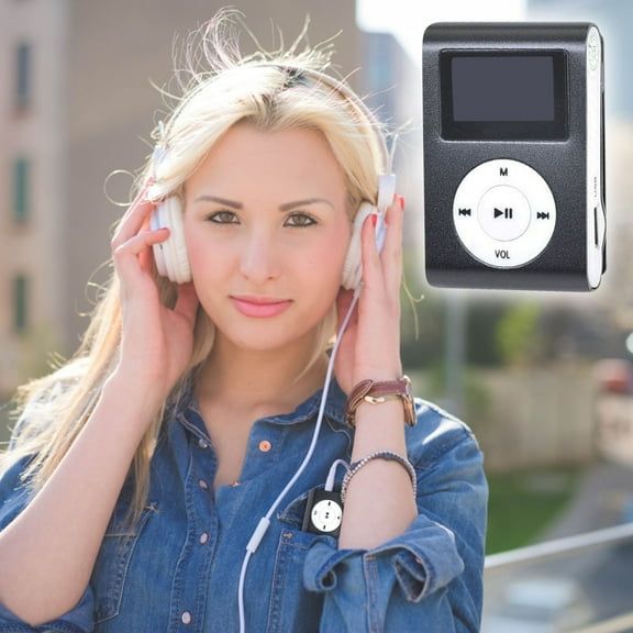 Portable MP3 Player with USB LCD Screen,1PC Sports Music Player Supports MP1,MP2,MP3 Formats,Compact,Lightweight,Long Playback on Design,Multiple Functions,Supports up to 32GB Card Black