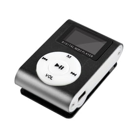 Portable MP3 Player, ZzCityTK Ultra Compact USB Music Player with Clip, LCD Screen Supports 32GB Card MP3 Player for Sports Workout, Black