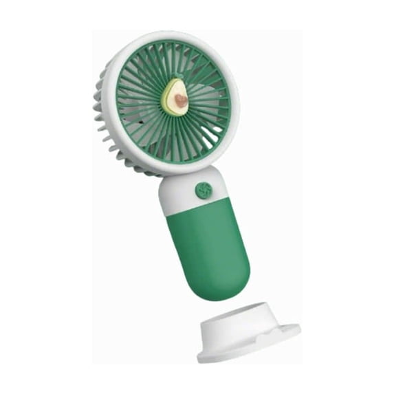 Portable Macaroon Mini Fan, Rechargeable Handheld Fan, 6.91×1.97 inches, for Outdoor Travel Camping Commuting, Avocado Pattern(Green)