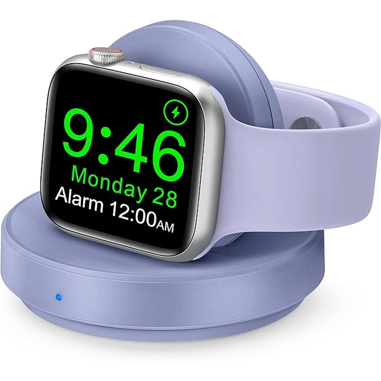 Portable Magnetic Charging Dock for Apple Watch Wireless Fast Watch Charger Stand with Charging Cable Support Nightstand Mode Compatible with Apple Watch Series9 8 7 SE 6 5 4 3 2 Purple Walmart