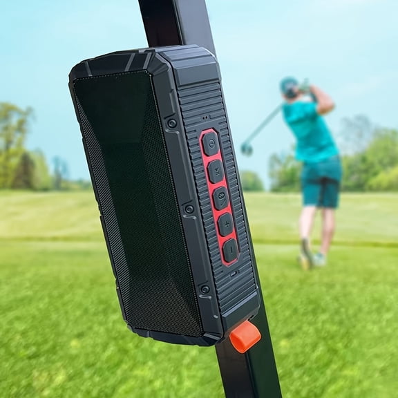 Portable Magnetic Golf Wireless Speaker, Black Metal Shell, Mono Sound with Button Control & USB Port, Non-Waterproof General Outdoor Speaker