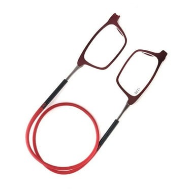 Portable Magnetic Reading Glasses,Reading Glasses Men With Hang A Neck Reading Glasses With Magnet Computer Readers For Both Men And Women,Red
