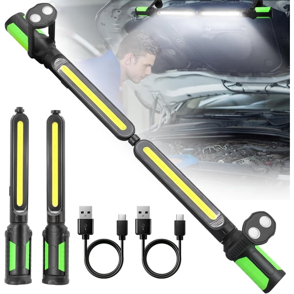 Portable Magnetic Underhood Work Light, 2400LM LED, 4400mAh Rechargeable with Hooks for Car Repair, Garage, Inspection, Workshop and Emergency Use