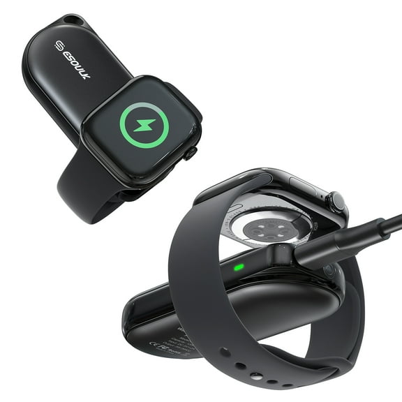 Portable Magnetic Wireless Charger Power Bank for Apple Watch - Black