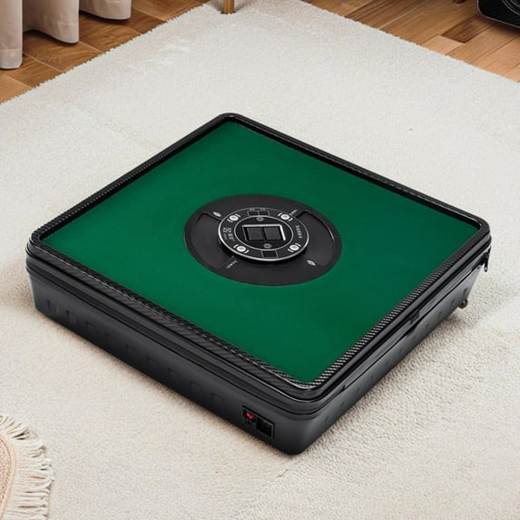 Portable Mahjong Table, Automatic Foldable Mahjong Table Table w/ 144 Magnetic Tiles, Auto Shuffling Mah Jong Table for Indoor & Outdoor, Suitable for Chinese & Filipino Style, Black