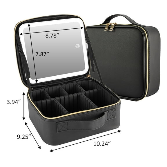 Portable Makeup Bag Cosmetic Organizer Case Travel Storage Pouch with Adjustable Dividers for Toiletries Brushes and Skincare Pink