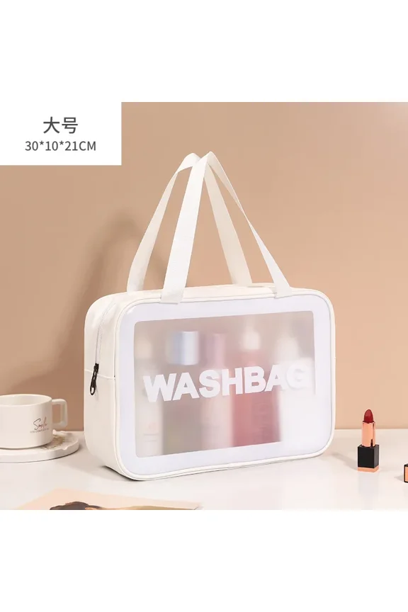 Portable Makeup Bag Large Capacity Make Up Brushes Lipstick Powder Travel Cosmetics Storage Toiletry Bag Waterproof Transparent