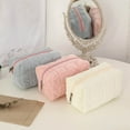 thumbnail image 1 of Portable Makeup Bag | Large-Capacity Travel Toiletry Organizer | Lightweight Foldable Cosmetic Storage Case | Short-Pile Fabric | Neat Stitching | Widened Handle | 18x9x10cm | Single Pack, 1 of 8