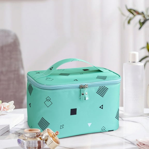 Portable Makeup Bag with Large Storage Capacity, High-end Travel Cosmetic Organizer, Toiletry Wash Bag for Skincare, Lipsticks, Personal Items and Travel