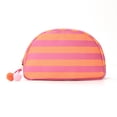 thumbnail image 1 of Portable Makeup Bag, Small Cosmetic Organizer for Travel, Stripe Seashell Storage Pouch, Lightweight Toiletry Bag for Women, Compact Travel Pouch, 1 of 7