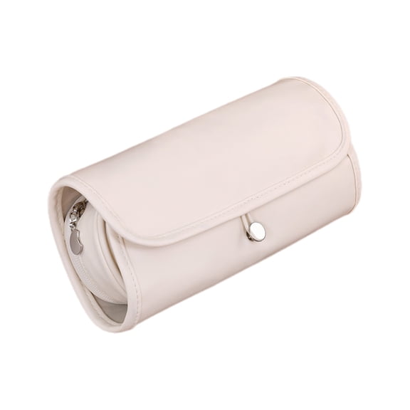 Portable Makeup Brush Storage Bag Roll - Foldable Cosmetic Organizer with Multiple Compartments, Detachable Brush Holder, Lightweight & Stylish Design