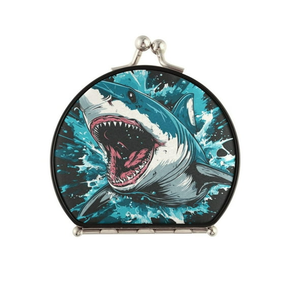 Portable Makeup Mirror Travel Mirror Compact Folding Mirrors Small for Women Beauty Accessories Aggressive Blue Shark