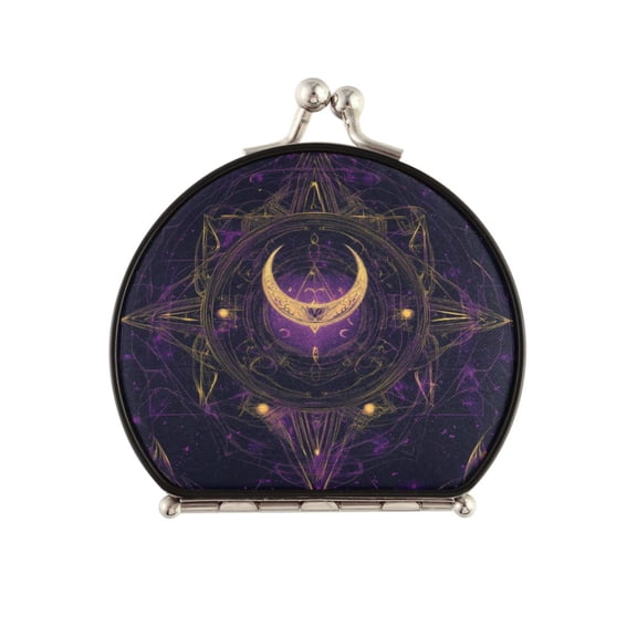 Portable Makeup Mirror Travel Mirror Compact Folding Mirrors Small for Women Beauty Accessories Ancient Symbol Pattern