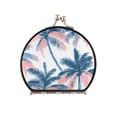 thumbnail image 1 of Portable Makeup Mirror Travel Mirror Compact Folding Mirrors Small for Women Beauty Accessories Coral Colors Palm Trees, 1 of 7