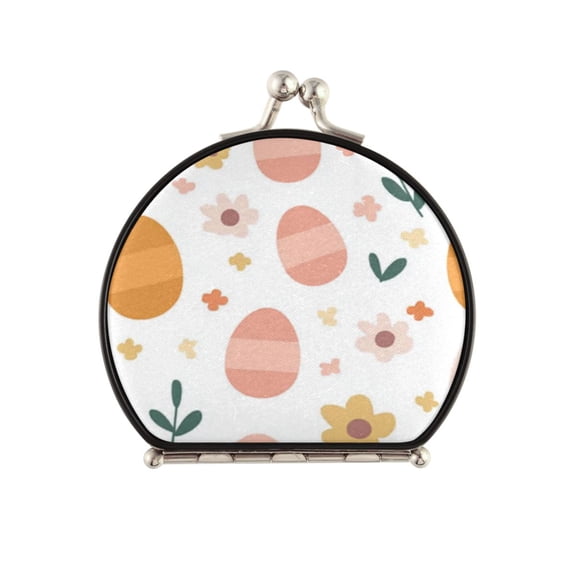 Portable Makeup Mirror Travel Mirror Compact Folding Mirrors Small for Women Beauty Accessories Cute Easter Eggs and Floral