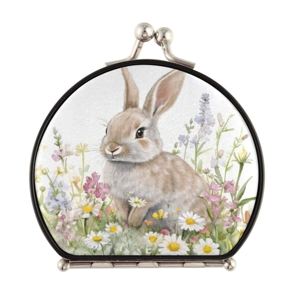 Portable Makeup Mirror Travel Mirror Compact Folding Mirrors Small for Women Beauty Accessories Cute Little Rabbit