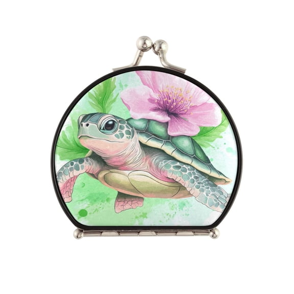 Portable Makeup Mirror Travel Mirror Compact Folding Mirrors Small for Women Beauty Accessories Cute Turtle