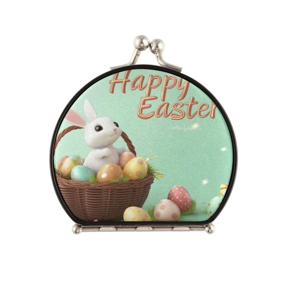 Portable Makeup Mirror Travel Mirror Compact Folding Mirrors Small for Women Beauty Accessories Egg Basket and Bunny