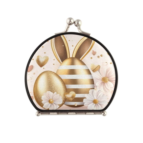 Portable Makeup Mirror Travel Mirror Compact Folding Mirrors Small for Women Beauty Accessories Golden Easter Egg