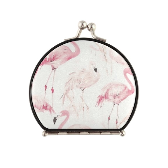 Portable Makeup Mirror Travel Mirror Compact Folding Mirrors Small for Women Beauty Accessories Pink Flamingos