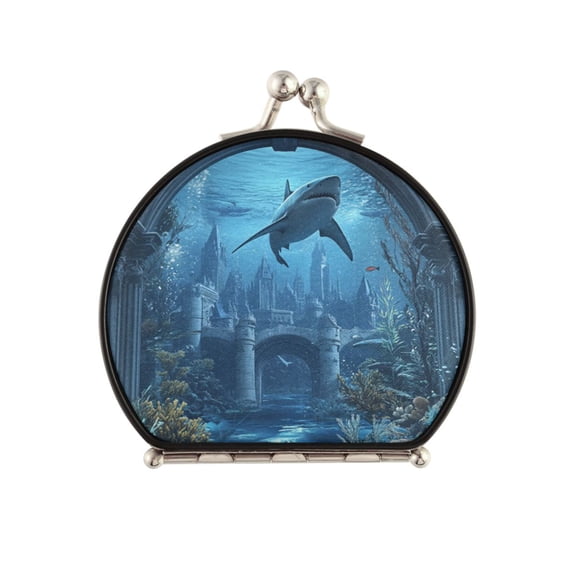 Portable Makeup Mirror Travel Mirror Compact Folding Mirrors Small for Women Beauty Accessories Undersea Fantasy World