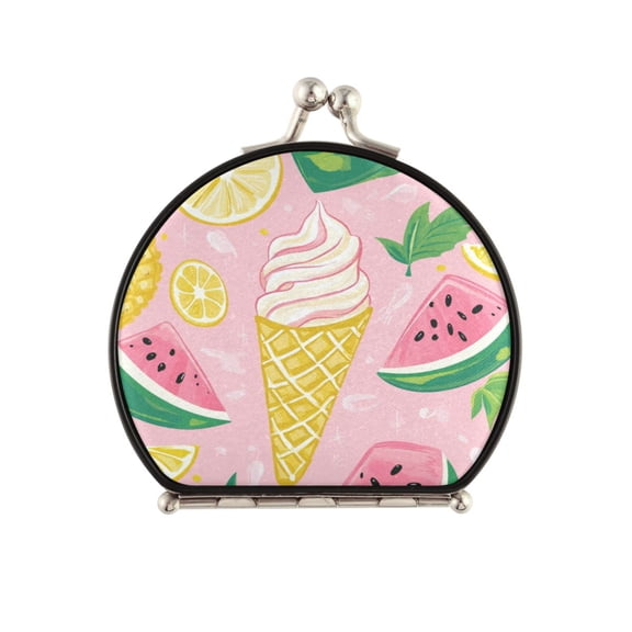 Portable Makeup Mirror Travel Mirror Compact Folding Mirrors Small for Women Beauty Accessories Watermelon Pineapple