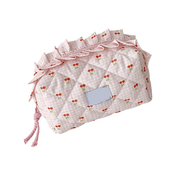 Portable Makeup Organizers With Plaids Pattern Multiple Pockets For Efficient Daily Item Management