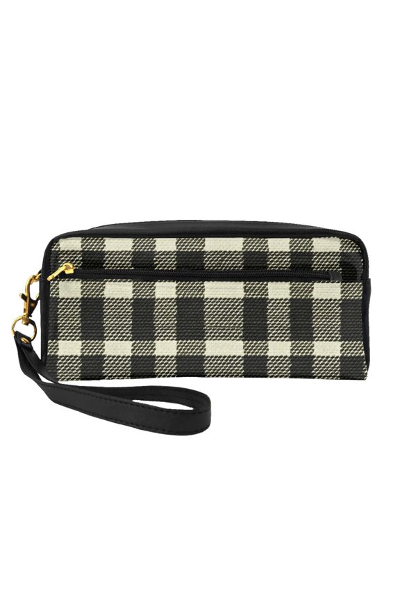 Portable Makeup Storage Bag 7.873.352.16in Portable Design Pu Leather Made Of A Bag For Multi-Use Olive Houndstooth Buffalo Plaid Tartan Check Scotland_3