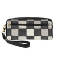 thumbnail image 1 of Portable Makeup Storage Bag 7.87×3.35×2.16in Portable Design Pu Leather Made Of A Bag For Multi-Use Darkgray Checked Hand-Drawn Sketch_3, 1 of 4