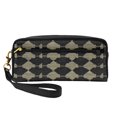 thumbnail image 1 of Portable Makeup Storage Bag 7.87×3.35×2.16in Portable Design Pu Leather Made Of A Bag For Multi-Use Darkvoilet Houndstooth Checkered_1, 1 of 4