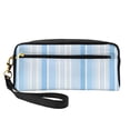 thumbnail image 1 of Portable Makeup Storage Bag 7.87×3.35×2.16in Portable Design Pu Leather Made Of A Bag For Multi-Use Light Blue Stripe_3, 1 of 4