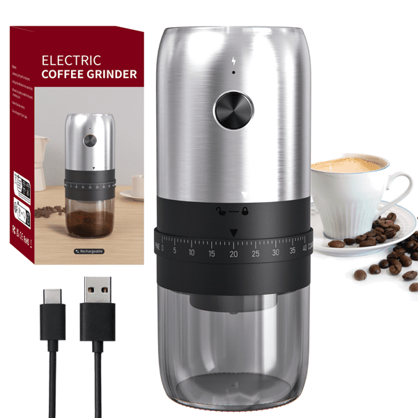 Portable Manual Coffee Grinder, Adjustable Conical Burr Mill with Glass Jar for Travel Camping Home Use