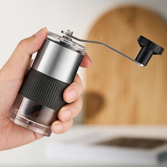 Portable Manual Coffee Grinder Maker - Hand Crank Adjustable Thickness Coffee Bean Mill, 5.12x4.33x1.97in Compact Device for Home Brewed Coffee, Office & Travel Use