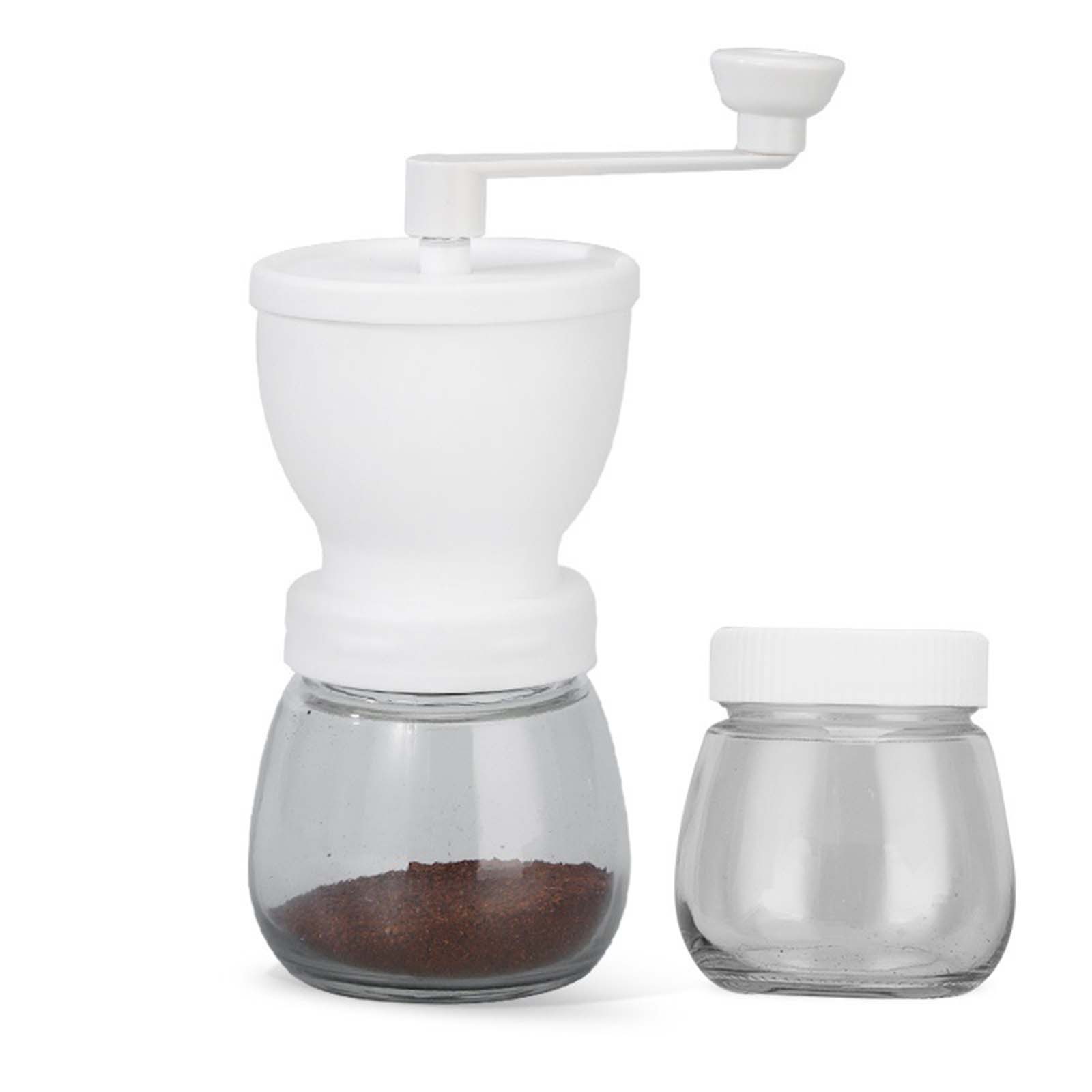 Portable Manual Coffee Grinder with Adjustable Ceramic Burr & Bonus Glass Jar for Home, Office & Travel