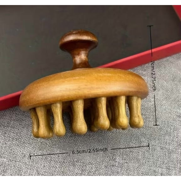 Portable Manual Disc Massager for Head Neck Shoulder Relief with Rounded Comb Teeth