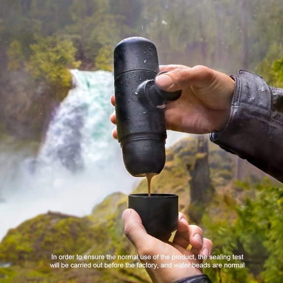 Portable Manual Espresso Machine - Capsule Compatible Travel Coffee Maker, No Electricity Needed, Easy Clean Plastic Design <33.81oz Capacity