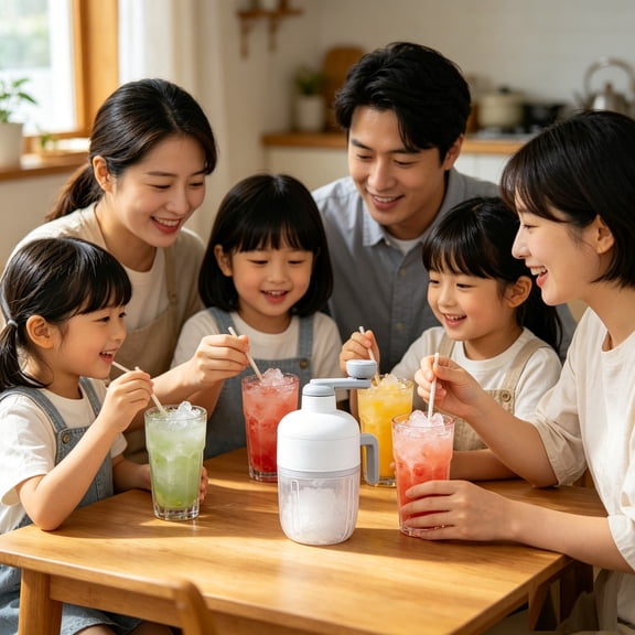 Portable Manual Hand Crank Ice Shaver Machine, Ice Crusher for Home Summer Slush and Shaved Ice Drinks