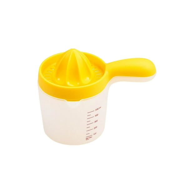 Portable Manual Hand Squeezer Juicer PP Material Yellow 100-500ml Capacity Ergonomic Handle Easy to Clean for Orange Fruits Home Kitchen Fresh Juice Making