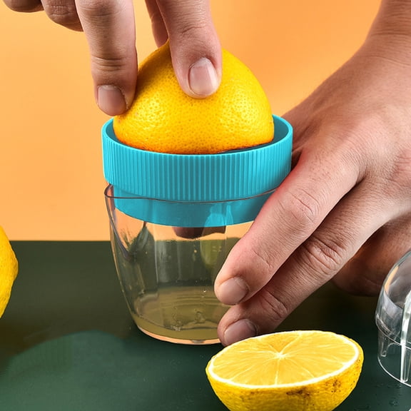 Portable Manual Lemon Juicer Handheld Citrus Squeezer and Fruit Juice Extractor with Pulp Separator for Kitchen Home Travel and Office Use Plastic