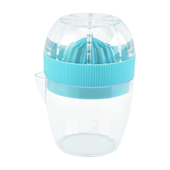 Portable Manual Lemon Juicer, Home Small Citrus Press Tool with Measuring Cup and Pulp Strainer, Kitchen Cooking and Drink Making Helper