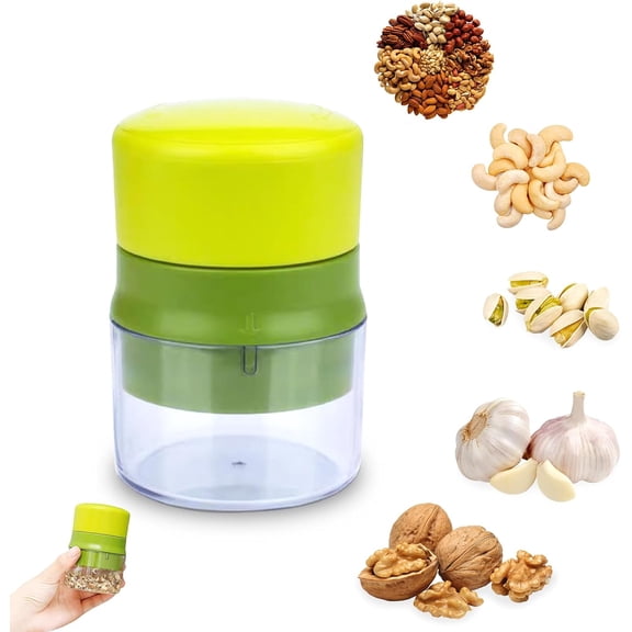 Portable Manual Nut Grinder, Hand Grind Spice and Walnut Chopper Food Crusher, for All Nuts Pecans Almonds Hazelnuts More, Green