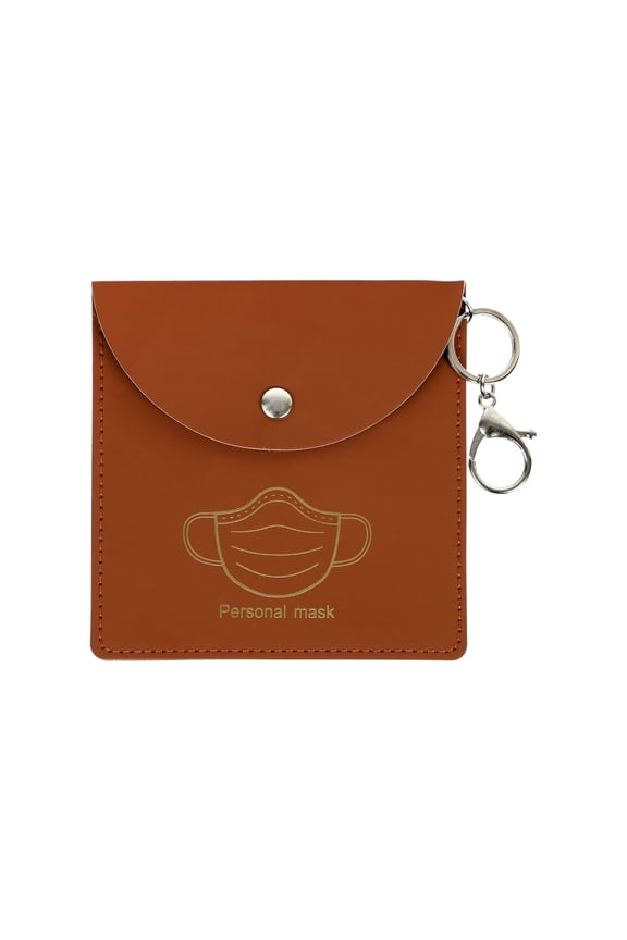 Portable Mask Storage Wallet Fashion Protective Case for Clean Carry Travel Daily Organization Reusable Design Compact,mask storage case,Brown,1PC