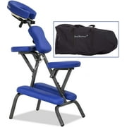 BestMassage Portable Massage Chair Comfort 4 Thick Foam Light Weight Portable With Free Carrying Bag,Blue