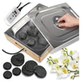 thumbnail image 1 of Portable Massage Stone Warmer Set Electric Spa Hot Stones Massager and Heater Kit with 6 Large and 6 Small Round Shaped Basalt Warm Massaging Therapy Rocks Equipment, Digital Controller Heating Bag, 1 of 8